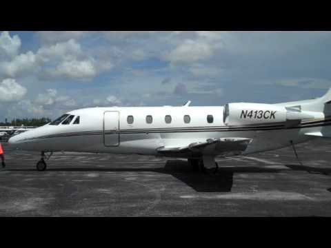 Pompano Beach, Florida Airpark, Cessna Citation Excel Business Jet, Service and Takeoff